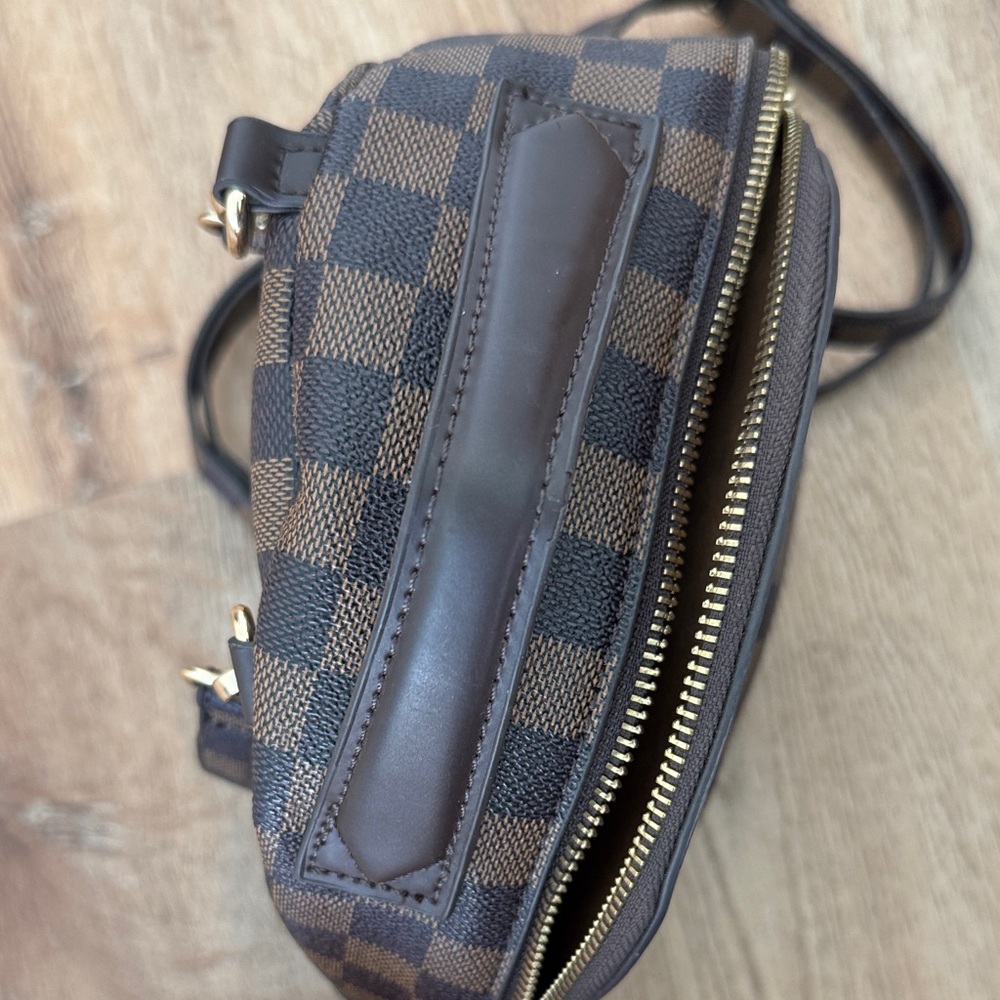 Brown Checkered Mini Backpack - image 8